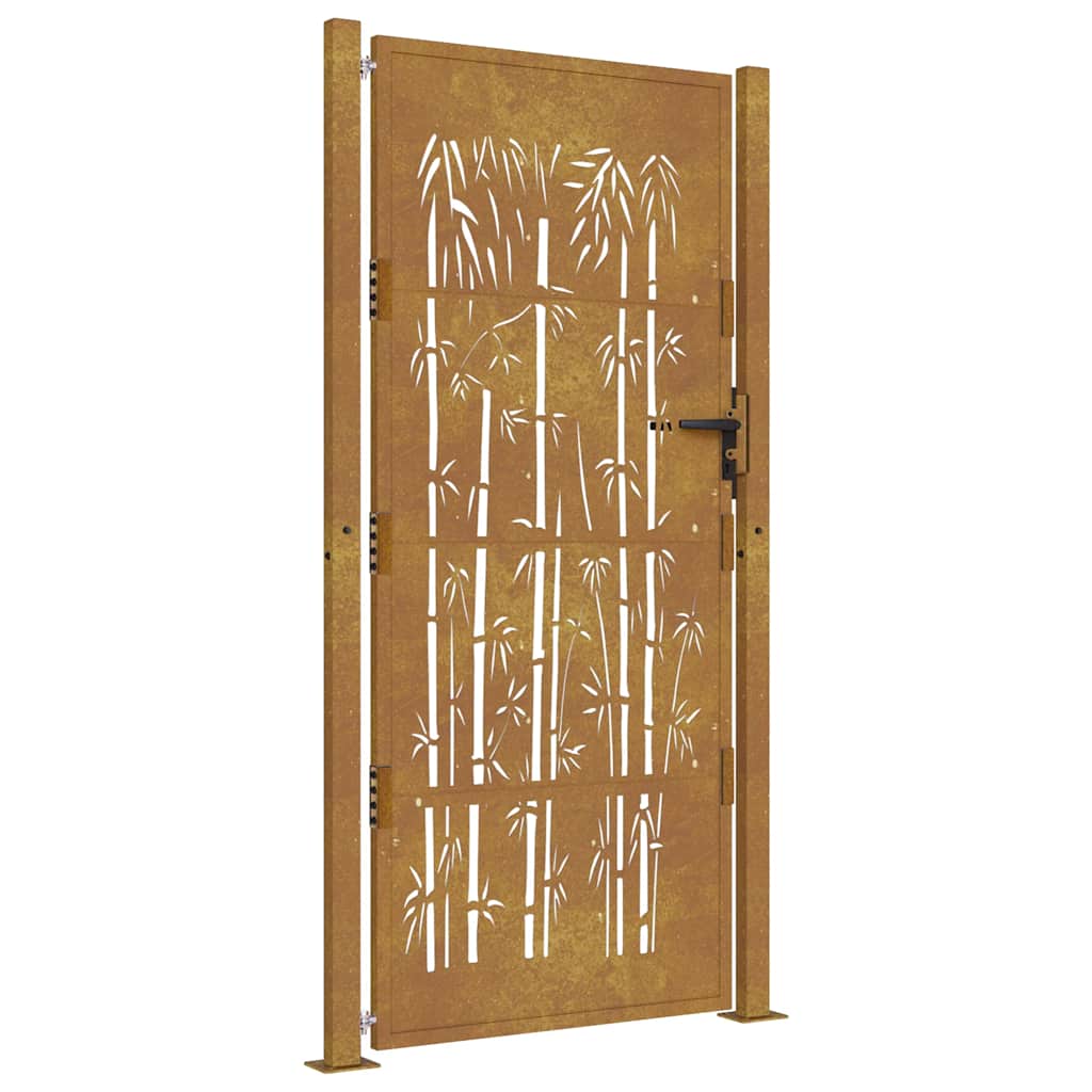 Portail Vidaxxl design bambou 105x205 cm acier corten