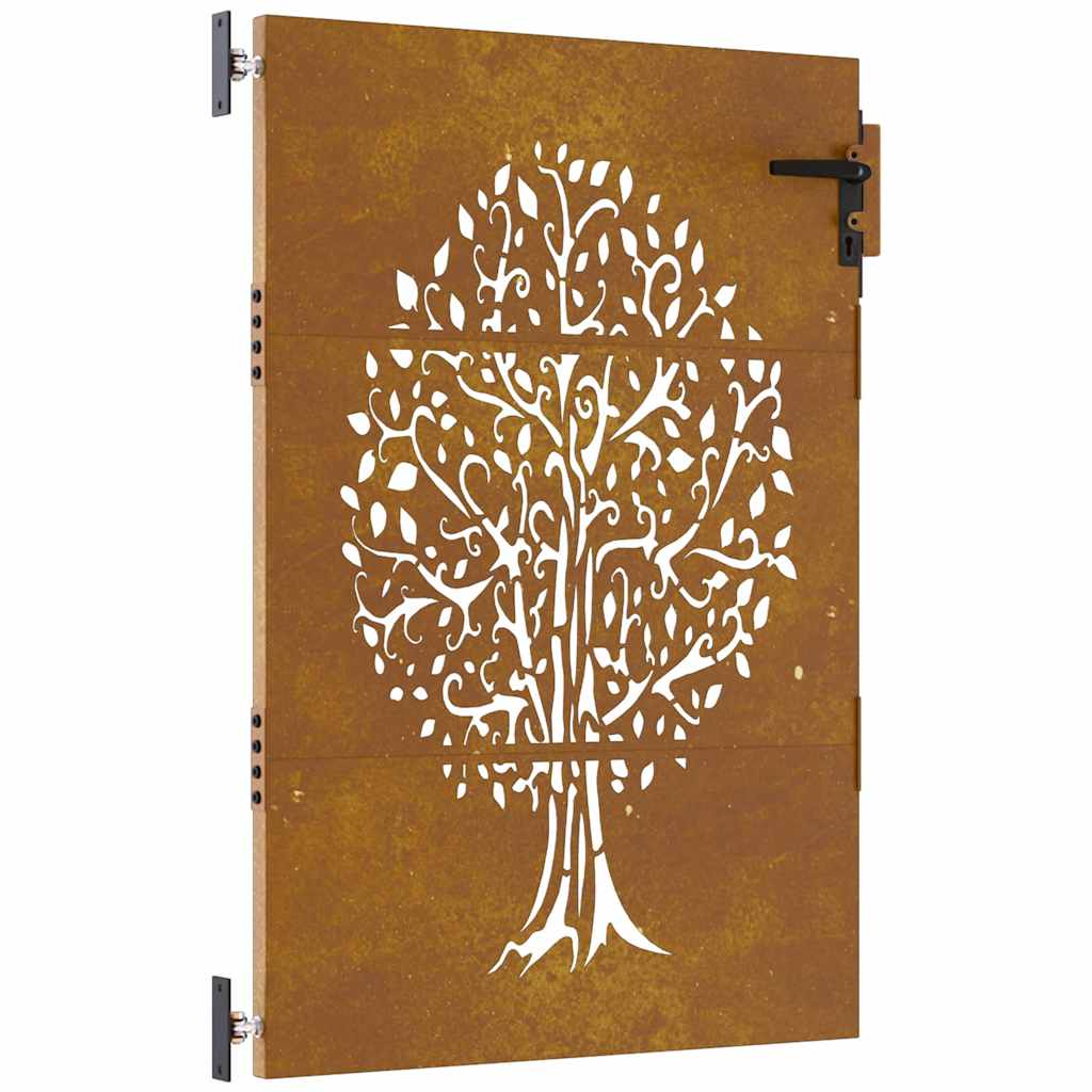 Vidaxxl portail 85x150 cm design arbre acier corten