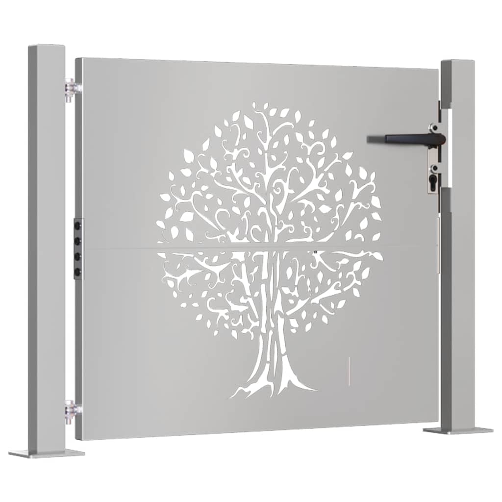 Vidaxxl portail 105x105 cm design arbre acier corten