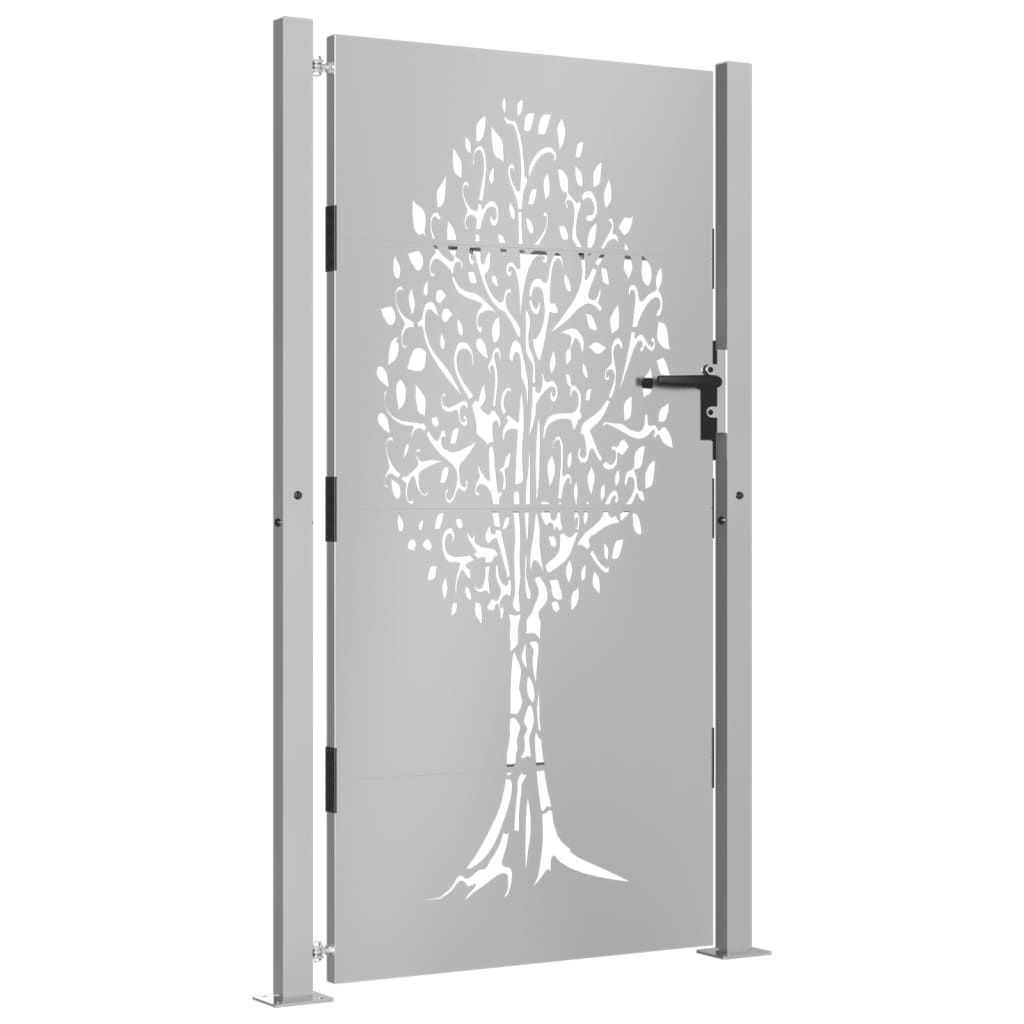 Vidaxxl portail 105x180 cm design arbre acier corten