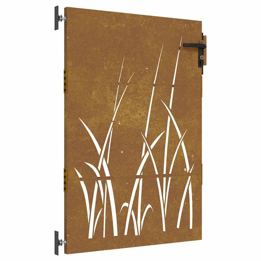 Vidaxxl portail 85x125 cm design herbe acier corten