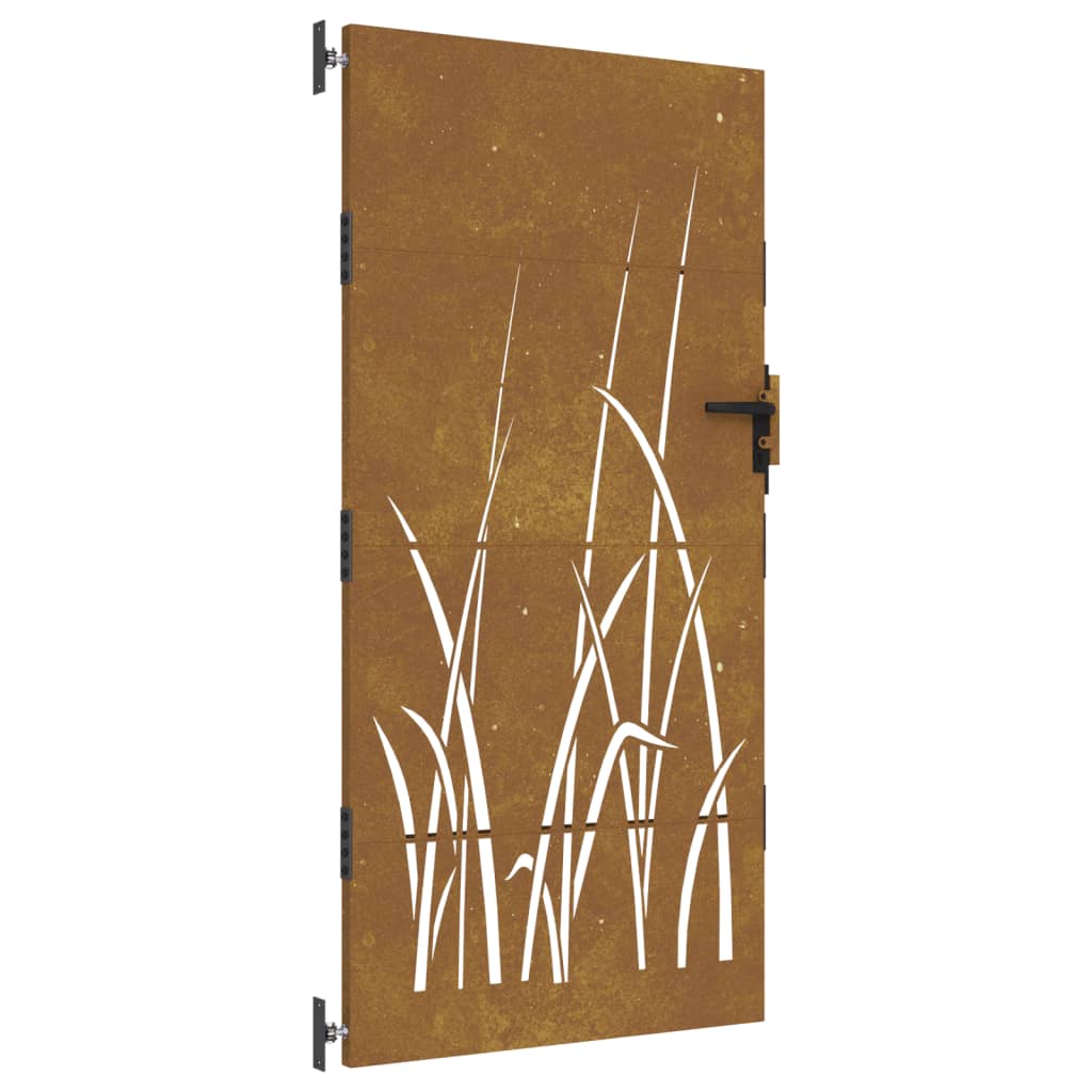 Vidaxxl portail 85x175 cm design herbe acier corten