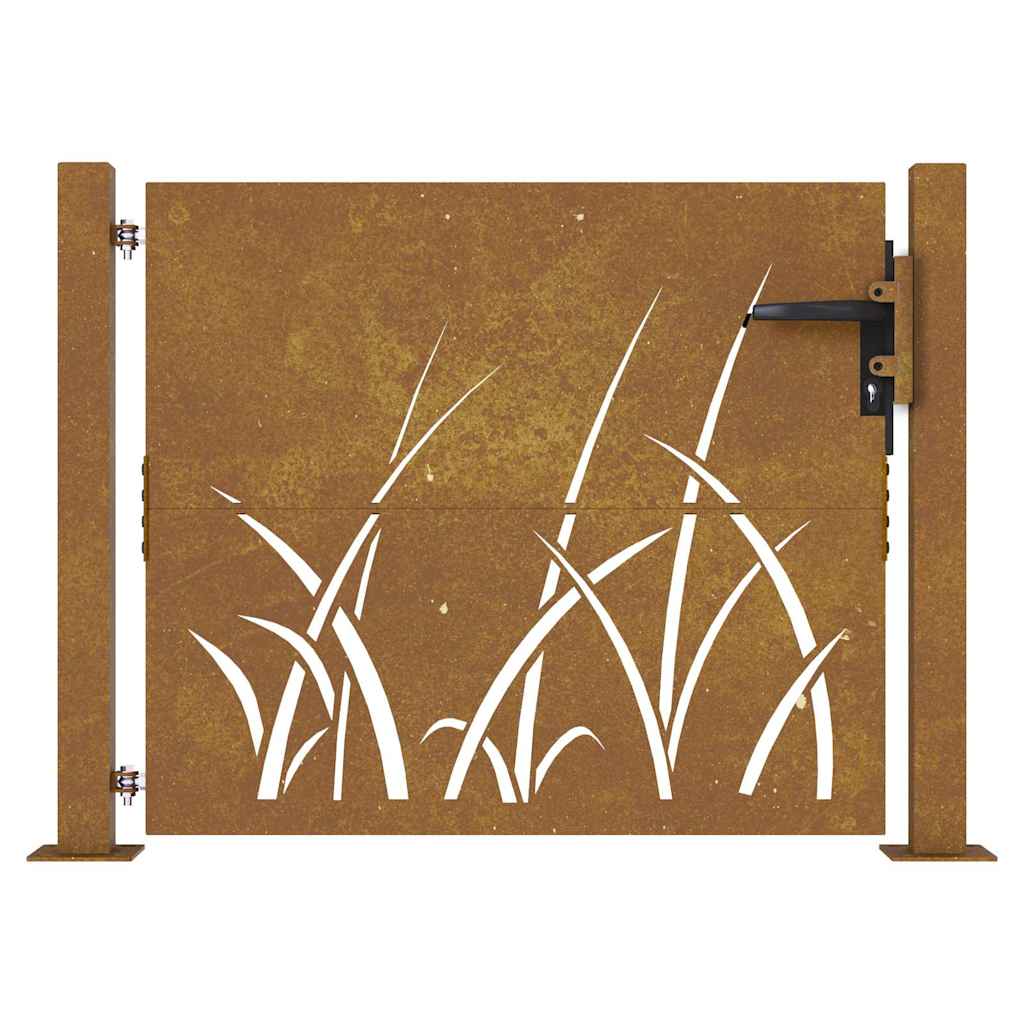 Port vidaxl 105x80 cm conception de l'herbe Cortenstaal