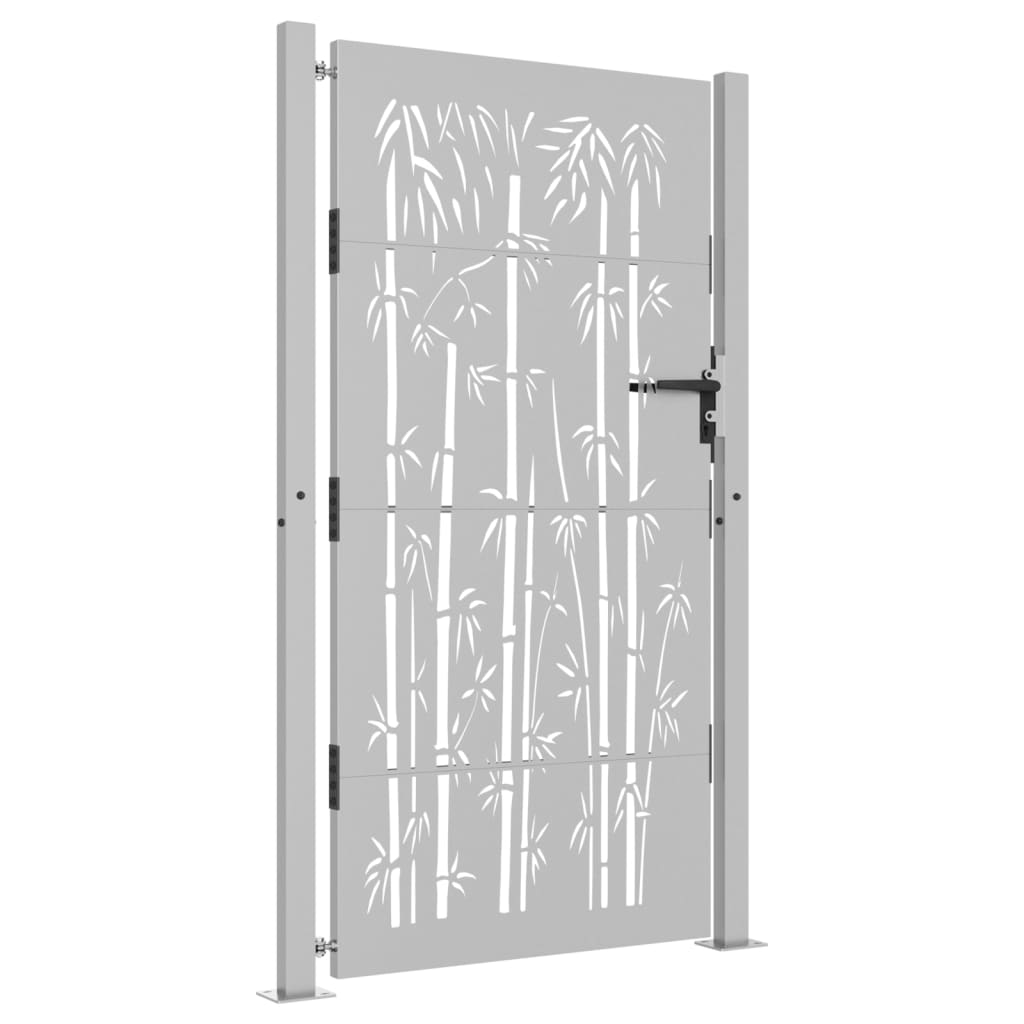 Vidaxxl portail 105x180 cm bambou design acier corten