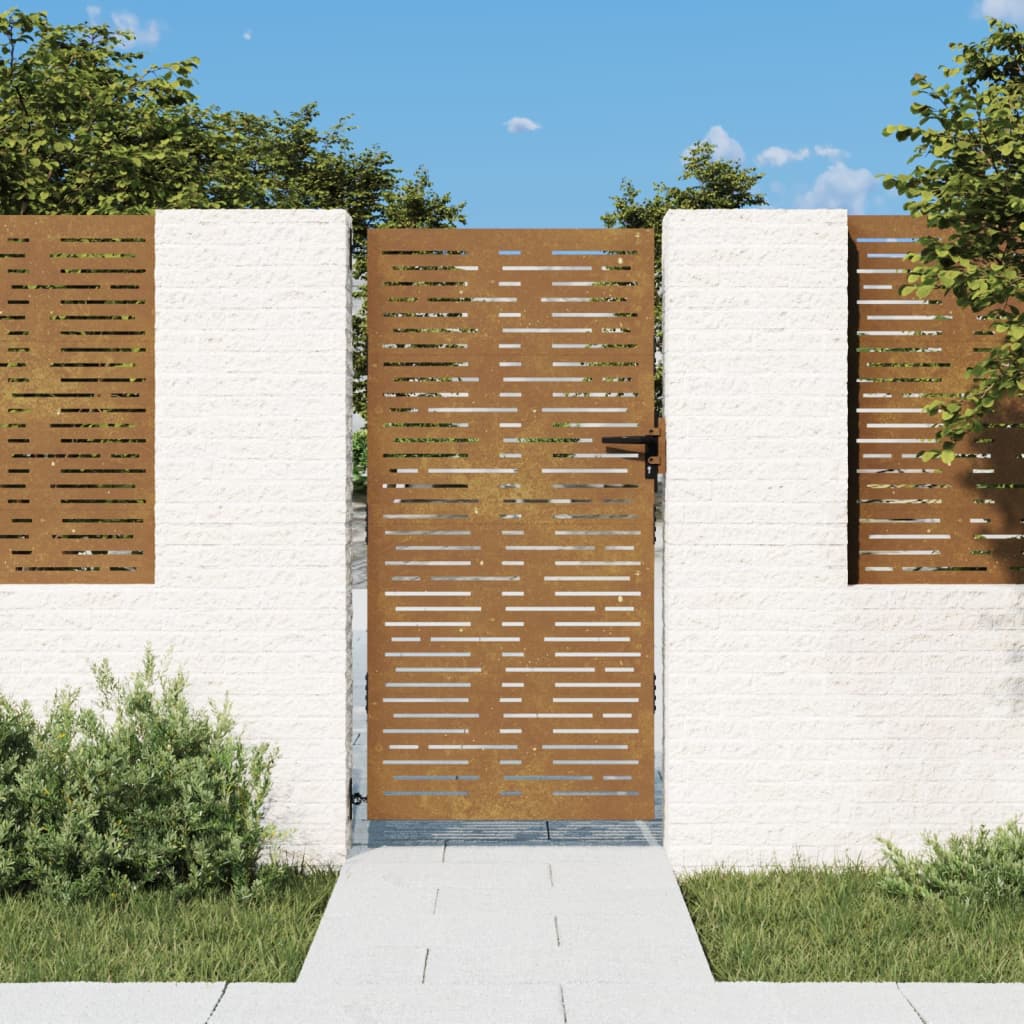 Portail Vidaxxl 85x200 cm carré en acier corten
