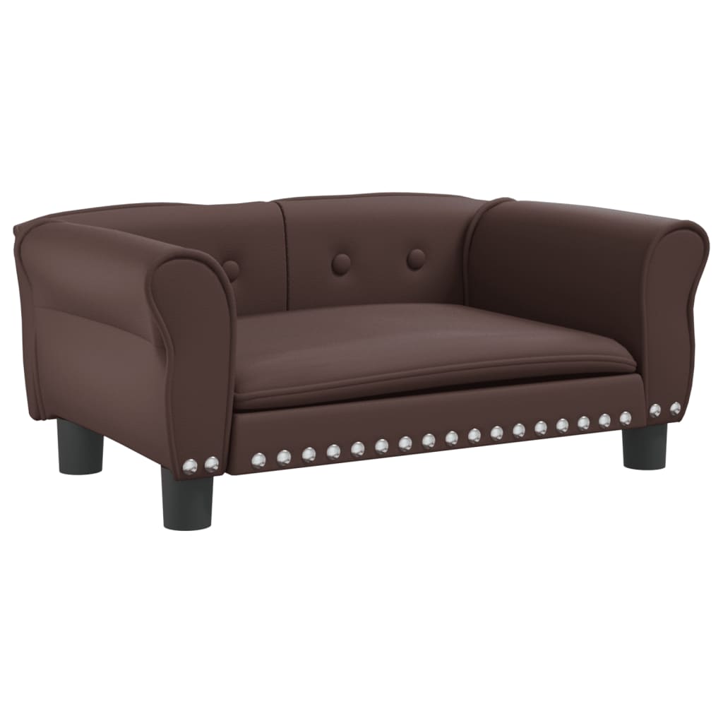 VidaXL Lit pour chien 70x45x30 cm cuir artificiel marron