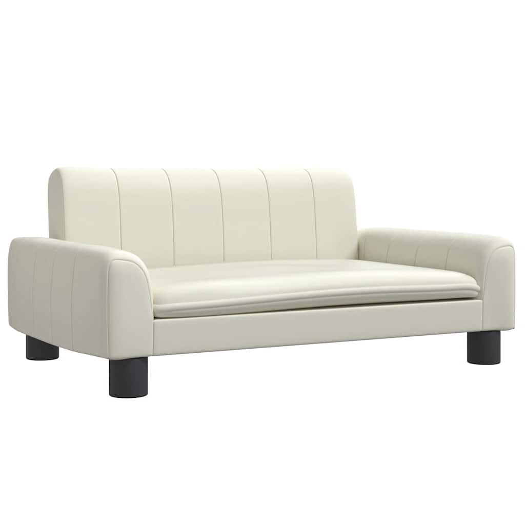 Vidaxxl lit pour chien 70x45x30 cm cuir artificiel couleur crème