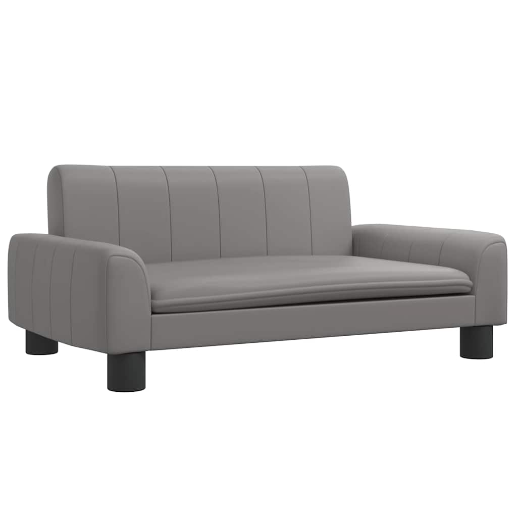 VidaXL lit pour chien 70x45x30 cm cuir artificiel gris