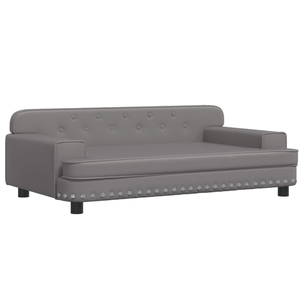 VidaXL Lit pour chien 90x53x30 cm cuir artificiel gris