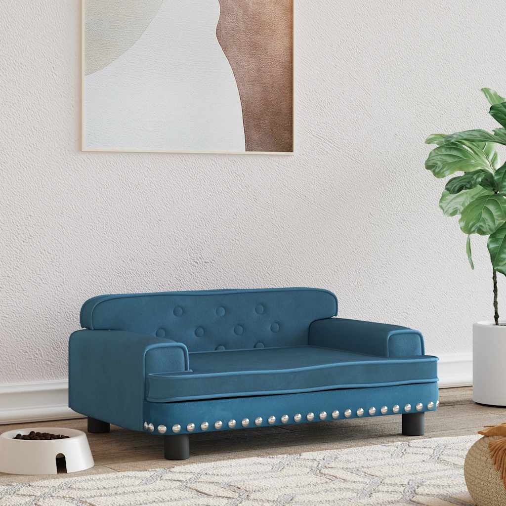 Vidaxl Dog Basket 70x45x30 cm Velvet bleu