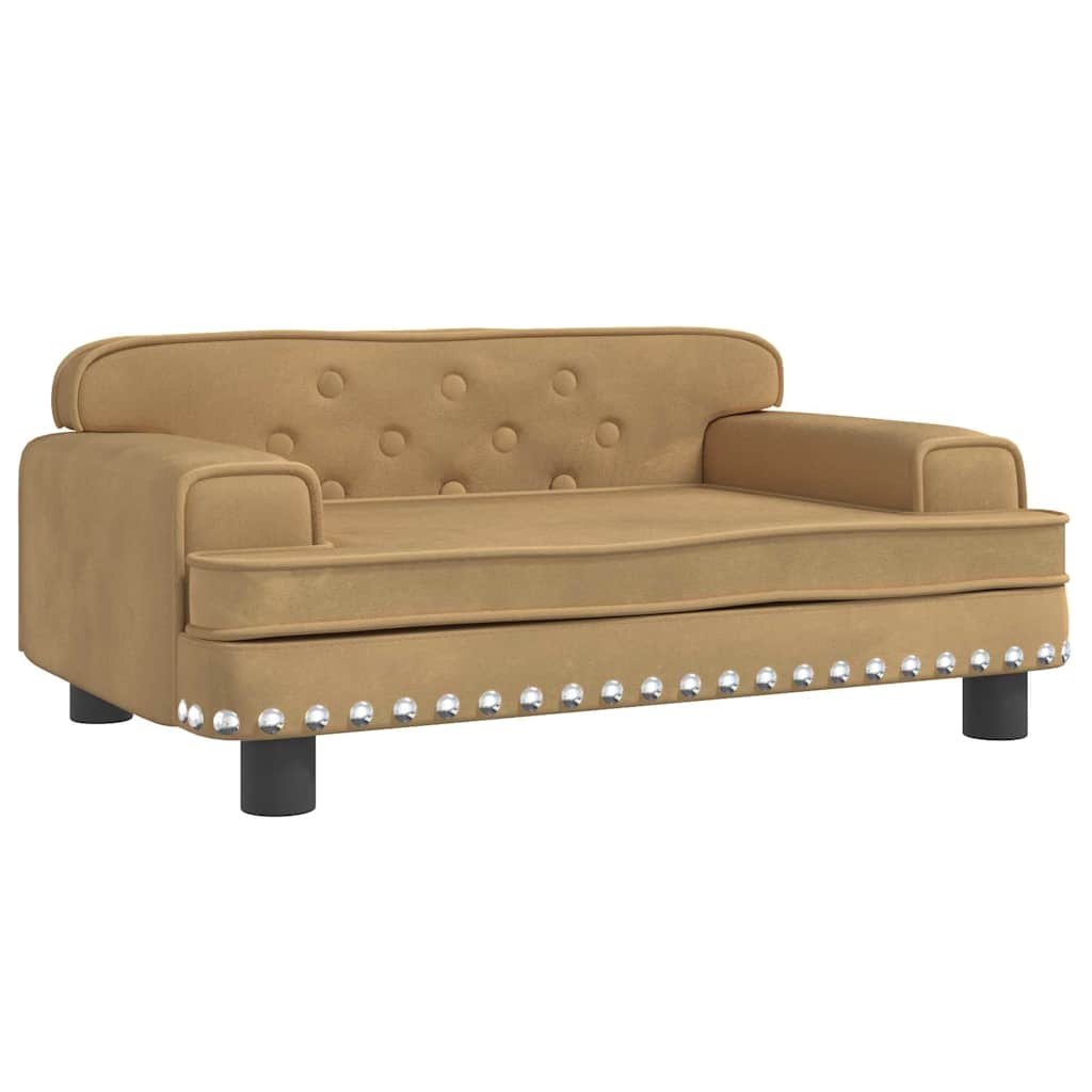 Vidaxxl lit pour chien 70x45x30 cm velours marron