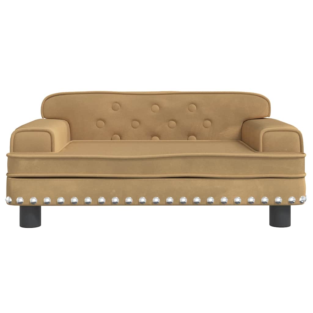 Vidaxxl lit pour chien 70x45x30 cm velours marron
