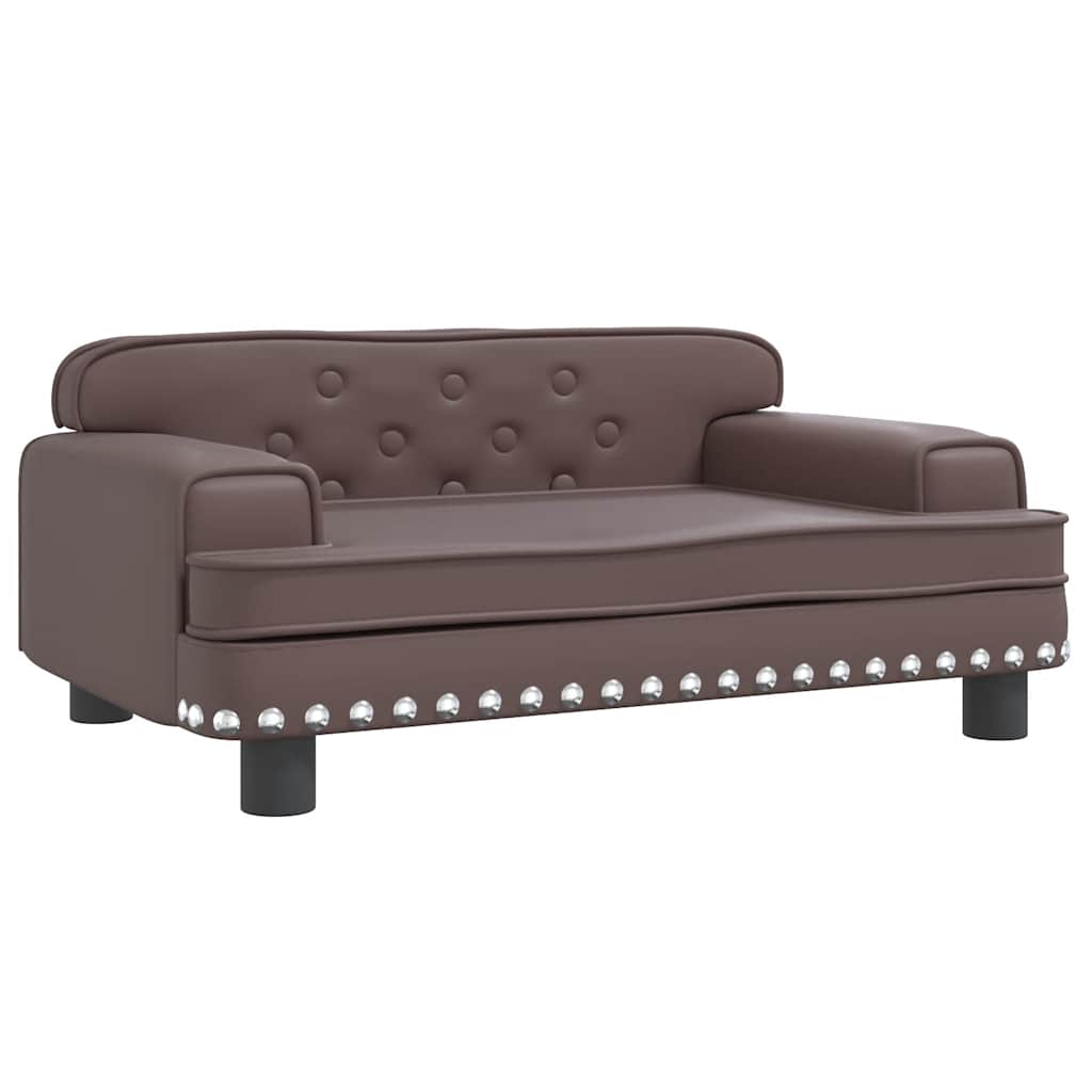 Vidaxxl lit pour chien 70x45x30 cm cuir artificiel marron