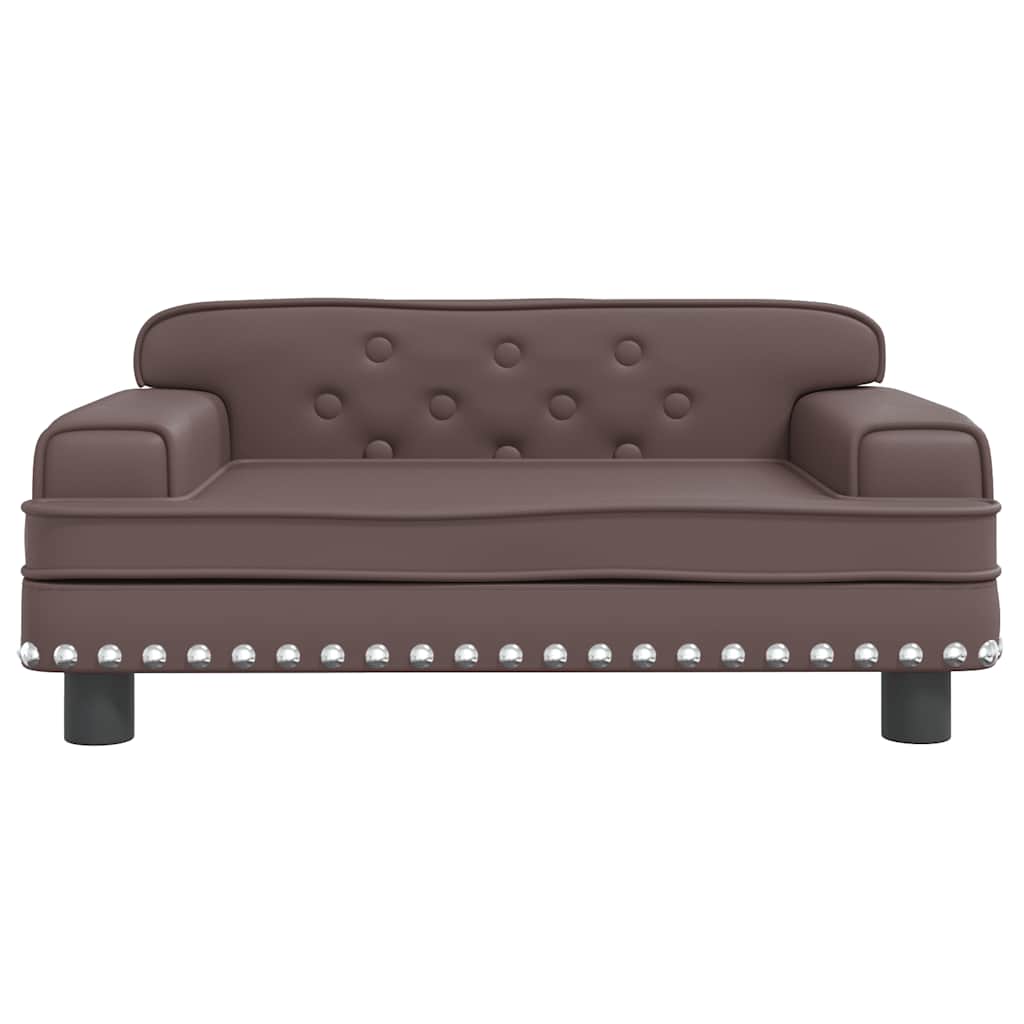 Vidaxxl lit pour chien 70x45x30 cm cuir artificiel marron