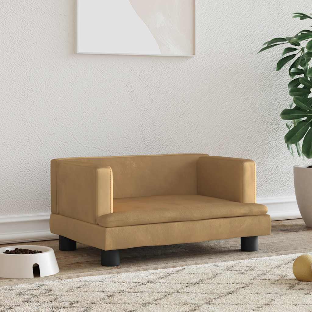 Vidaxxl lit pour chien 60x40x30 cm velours marron