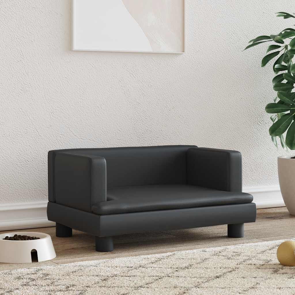 Vidaxxl lit pour chien 60x40x30 cm cuir artificiel noir