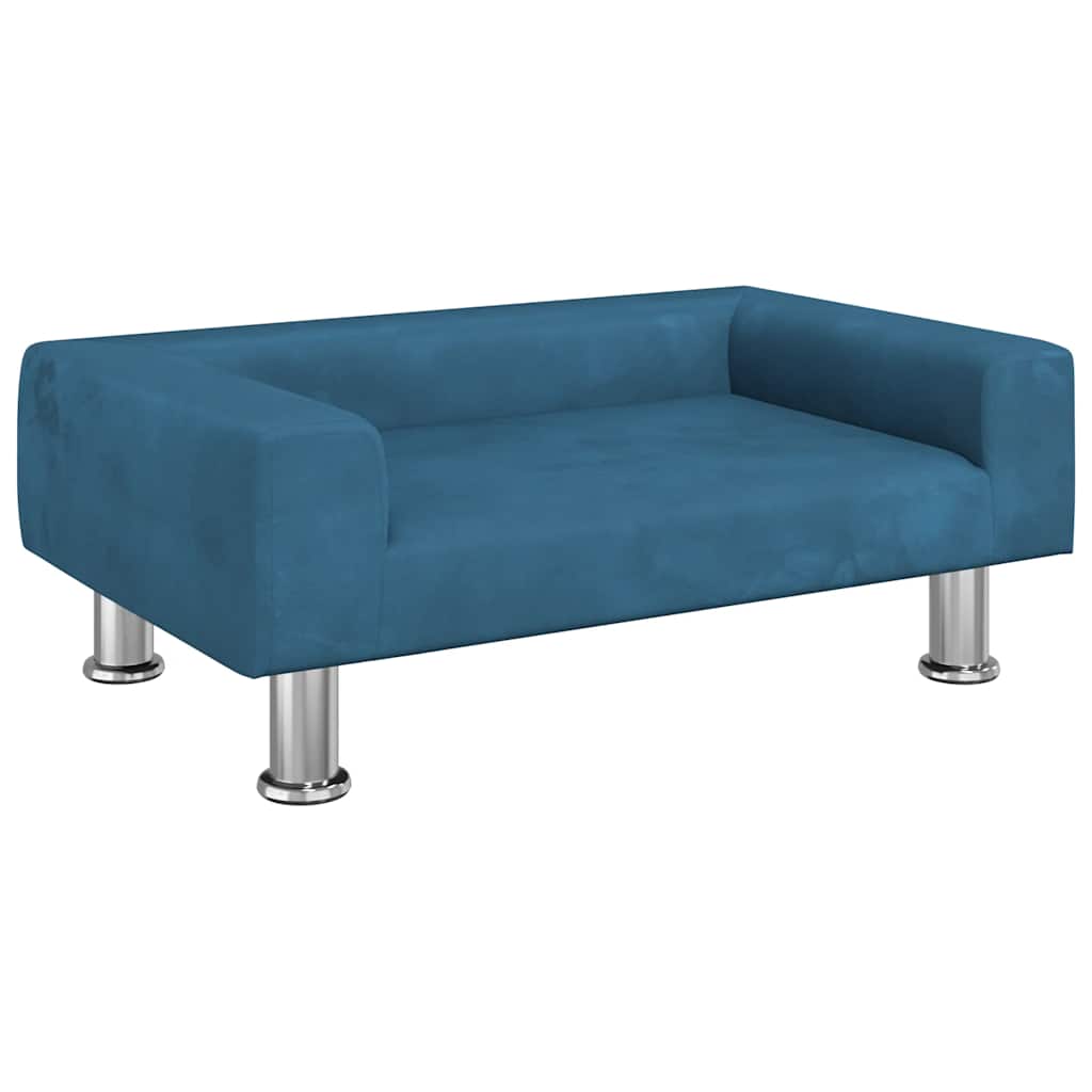 Vidaxxl lit pour chien 70x45x26,5 cm velours bleu
