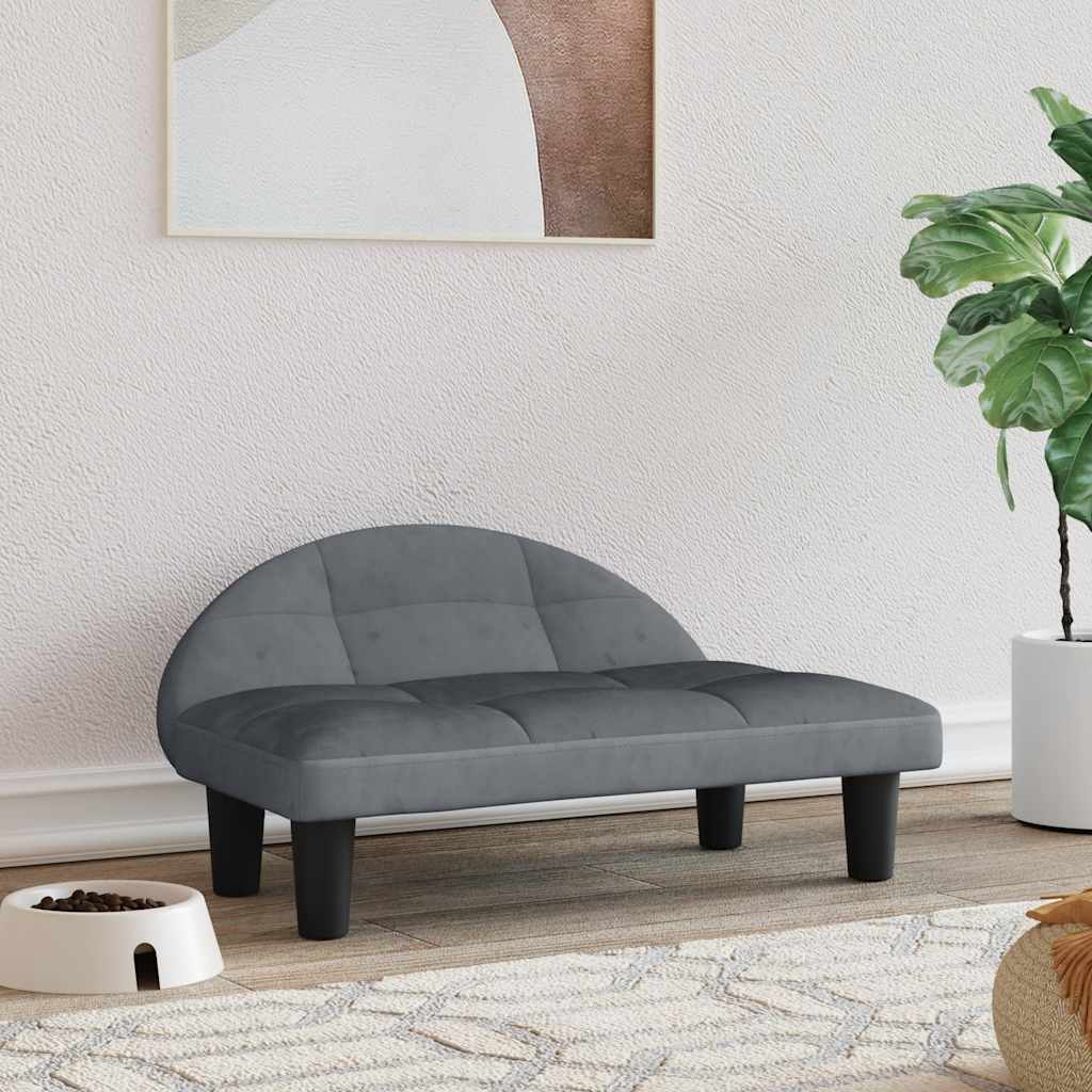 Vidaxxl lit pour chien 70x52x30 cm velours gris foncé