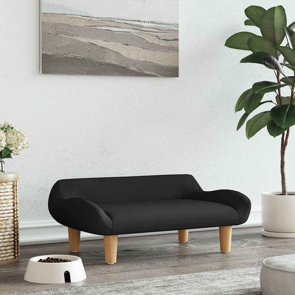 VidaXL lit pour chien 70x40x24 cm tissu noir