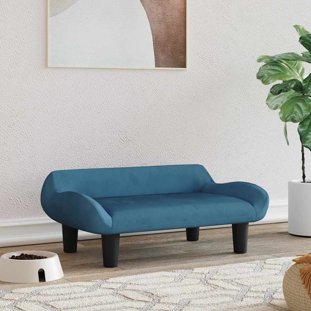 Vidaxxl lit pour chien 70x40x24 cm velours bleu