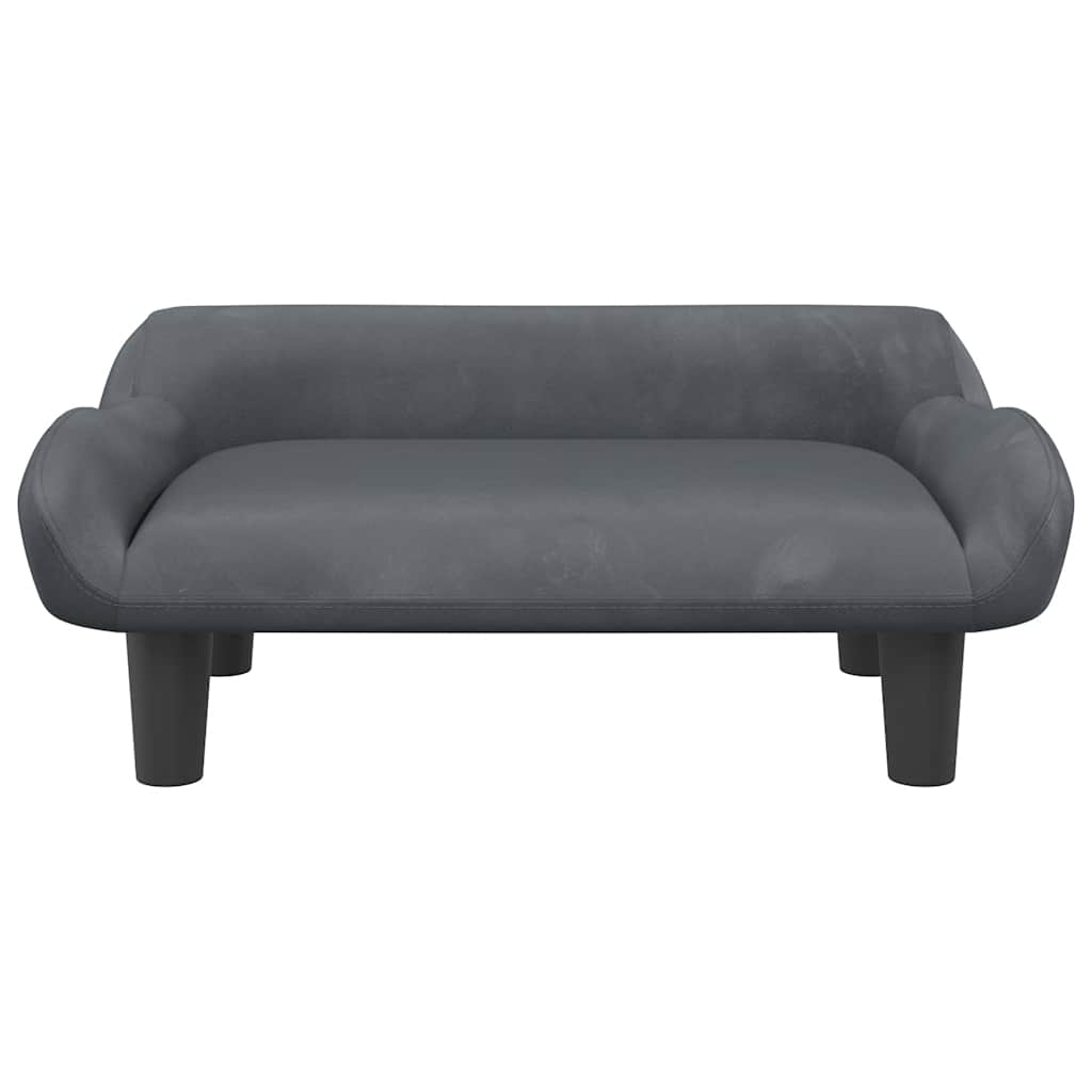 Vidaxxl lit pour chien 70x40x24 cm velours gris foncé