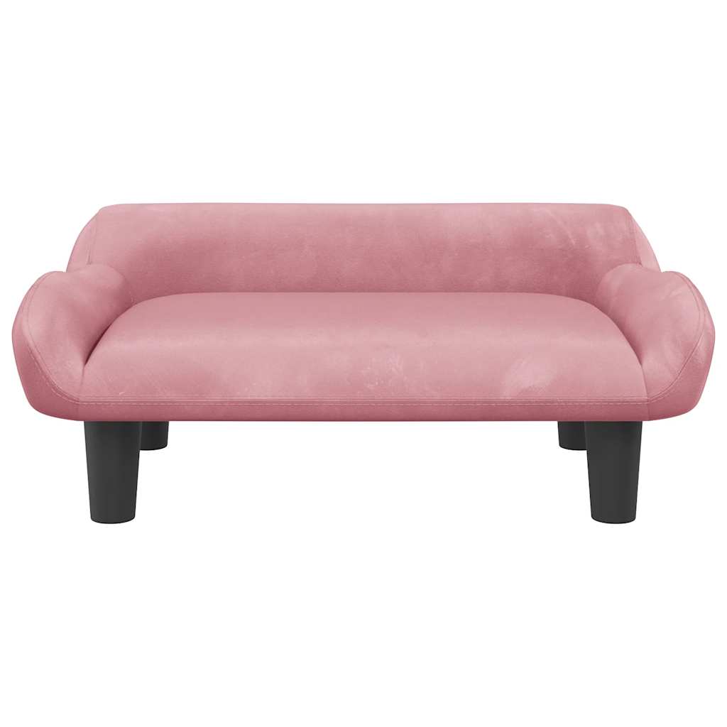 VidaXL lit pour chien 70x40x24 cm velours rose