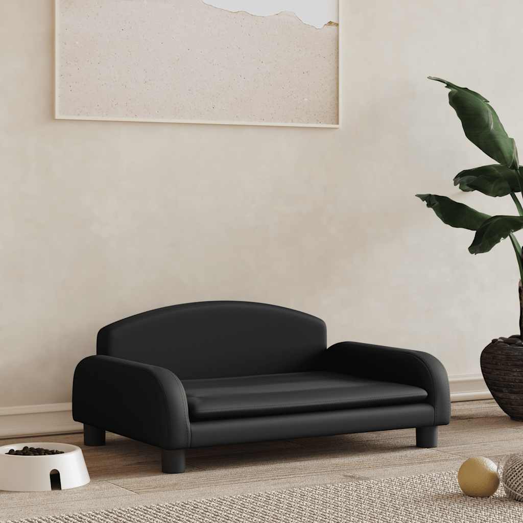 Vidaxxl lit pour chien 70x45x30 cm cuir artificiel noir