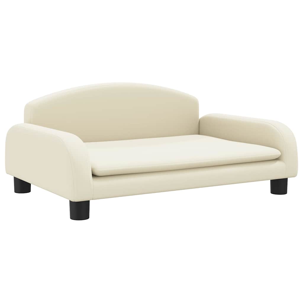 Vidaxxl lit pour chien 70x45x30 cm cuir artificiel couleur crème