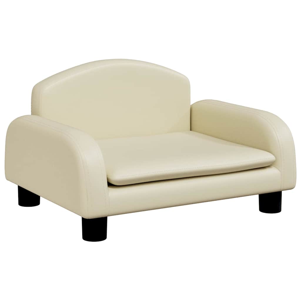 Vidaxxl lit pour chien 50x40x30 cm cuir artificiel couleur crème