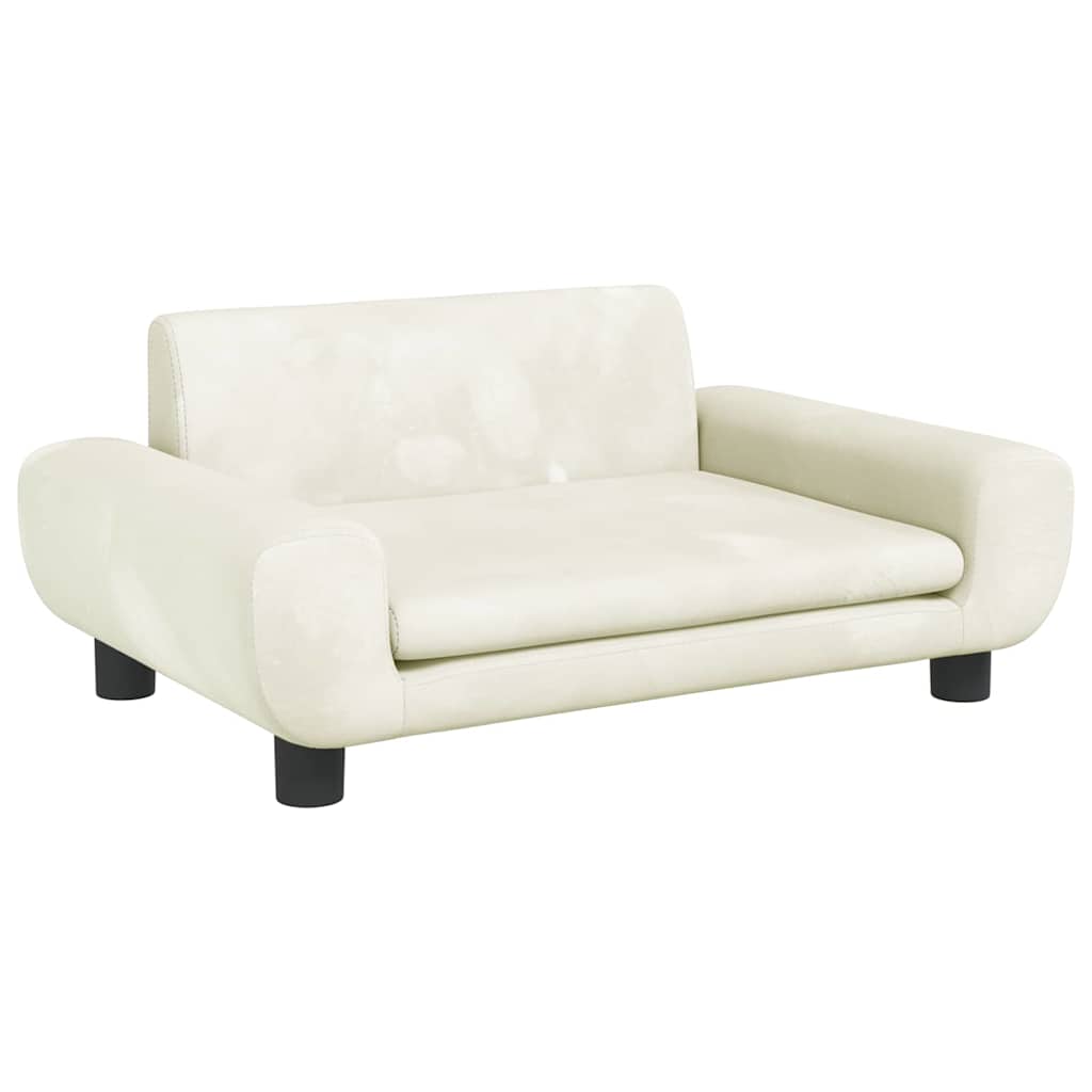 Vidaxxl lit pour chien 70x45x33 cm velours couleur crème
