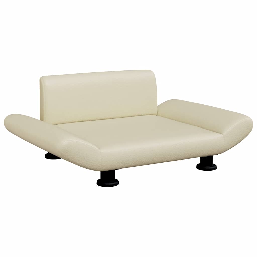 Vidaxxl lit pour chien 70x45x28 cm cuir artificiel couleur crème