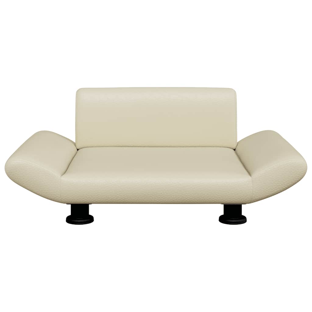 Vidaxxl lit pour chien 70x45x28 cm cuir artificiel couleur crème