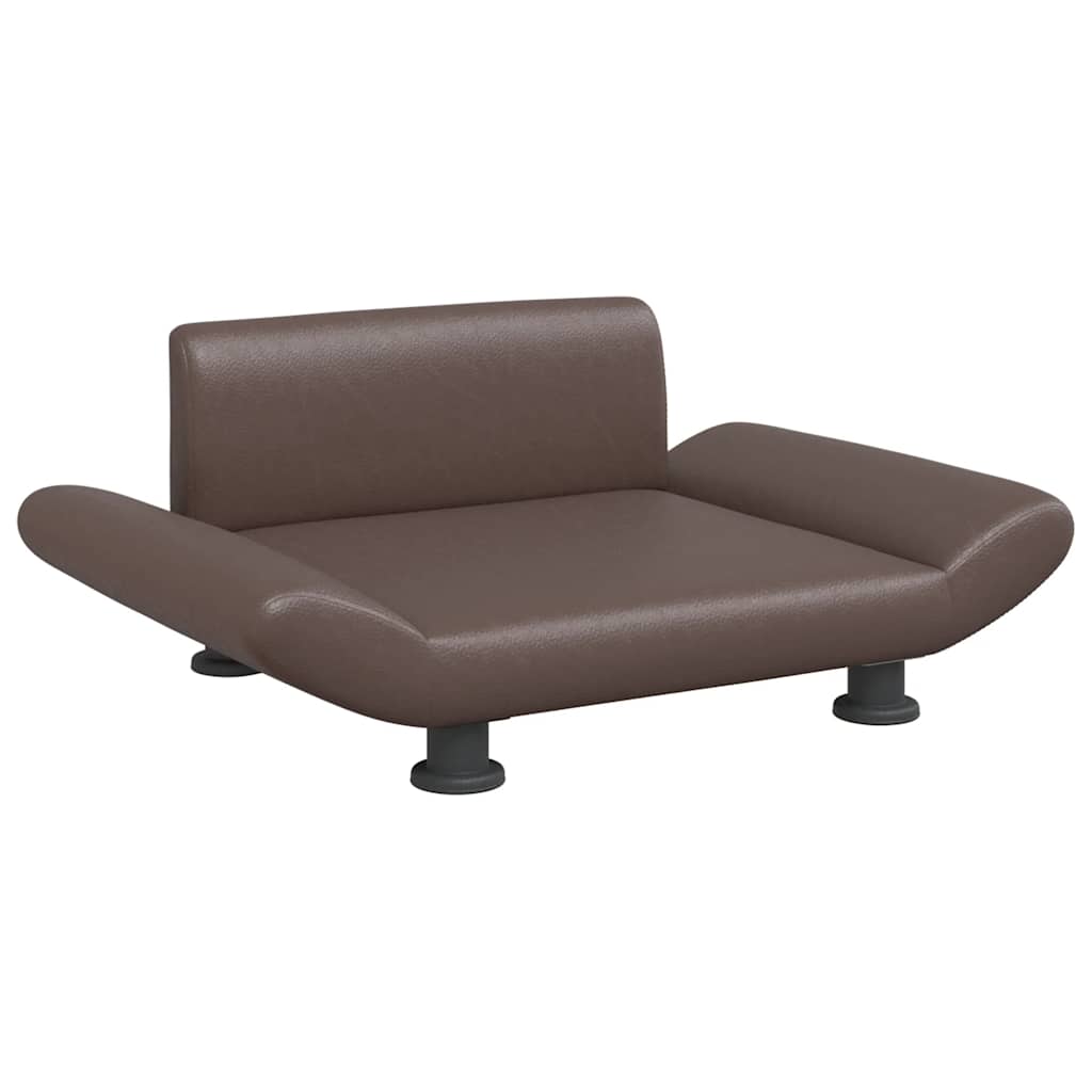 Vidaxxl lit pour chien 70x45x28 cm cuir artificiel marron