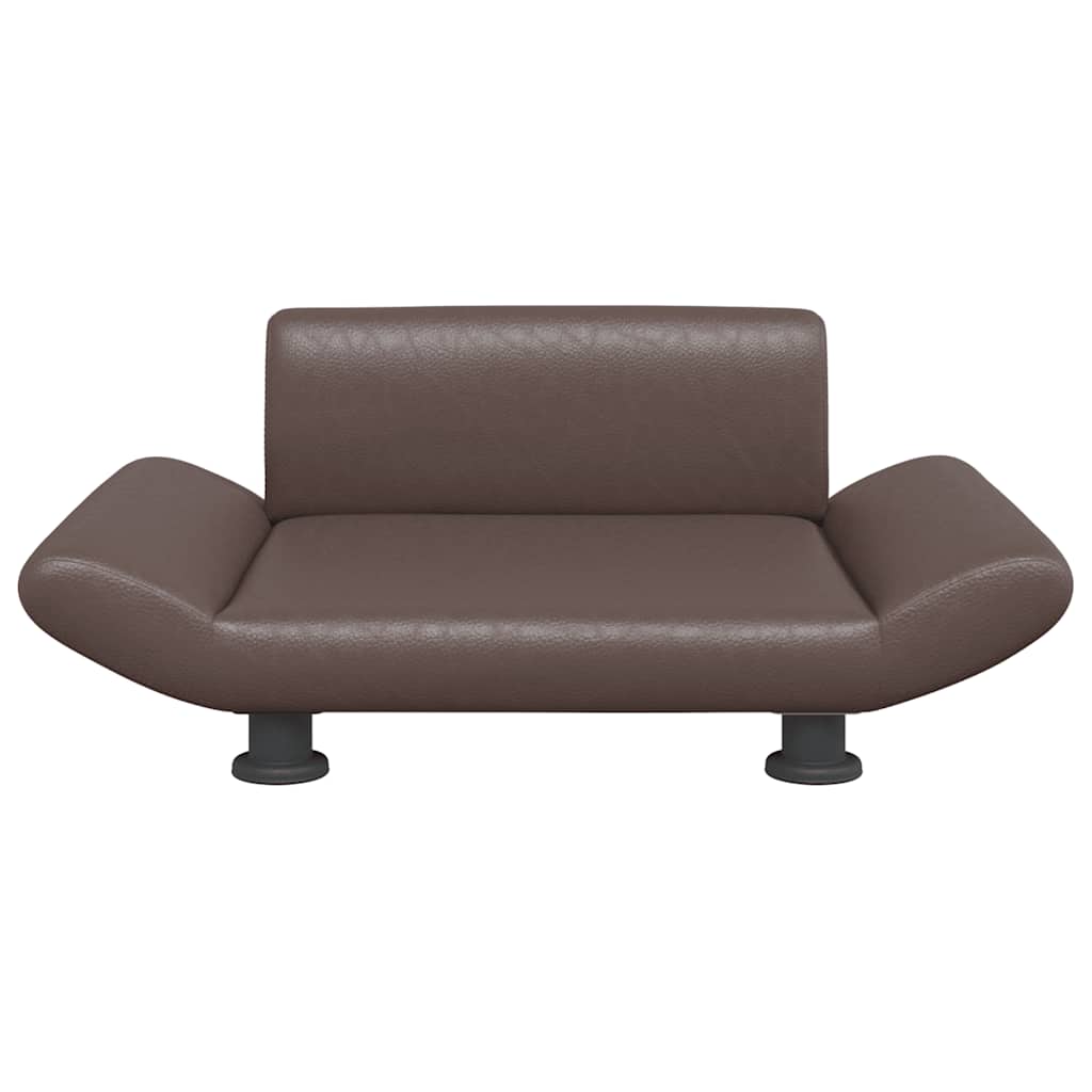 Vidaxxl lit pour chien 70x45x28 cm cuir artificiel marron