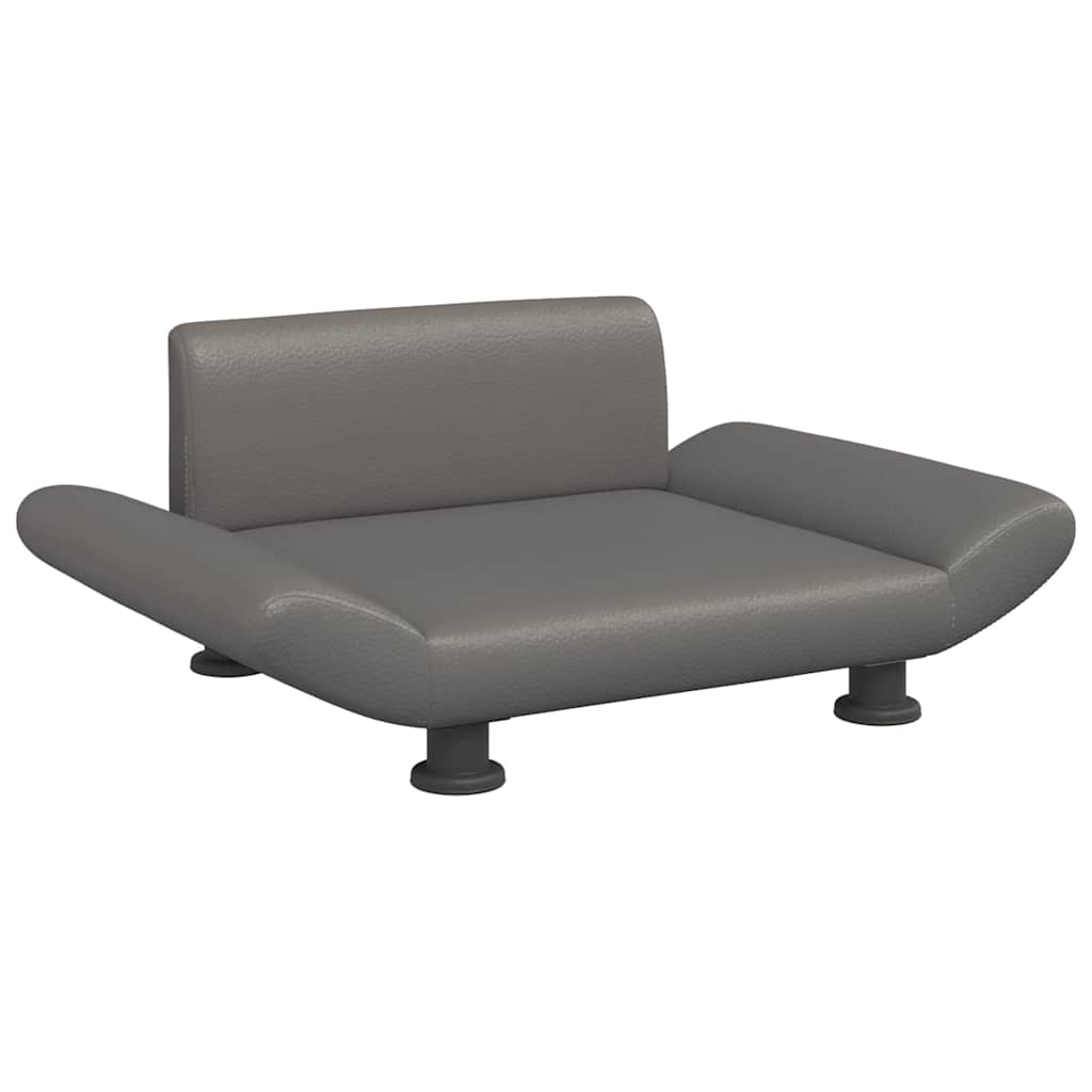 Vidaxxl lit pour chien 70x45x28 cm cuir artificiel gris