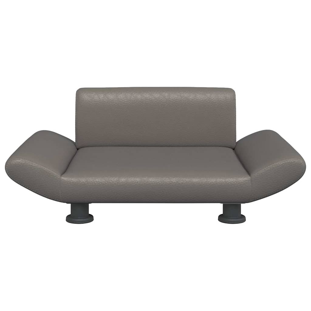 Vidaxxl lit pour chien 70x45x28 cm cuir artificiel gris