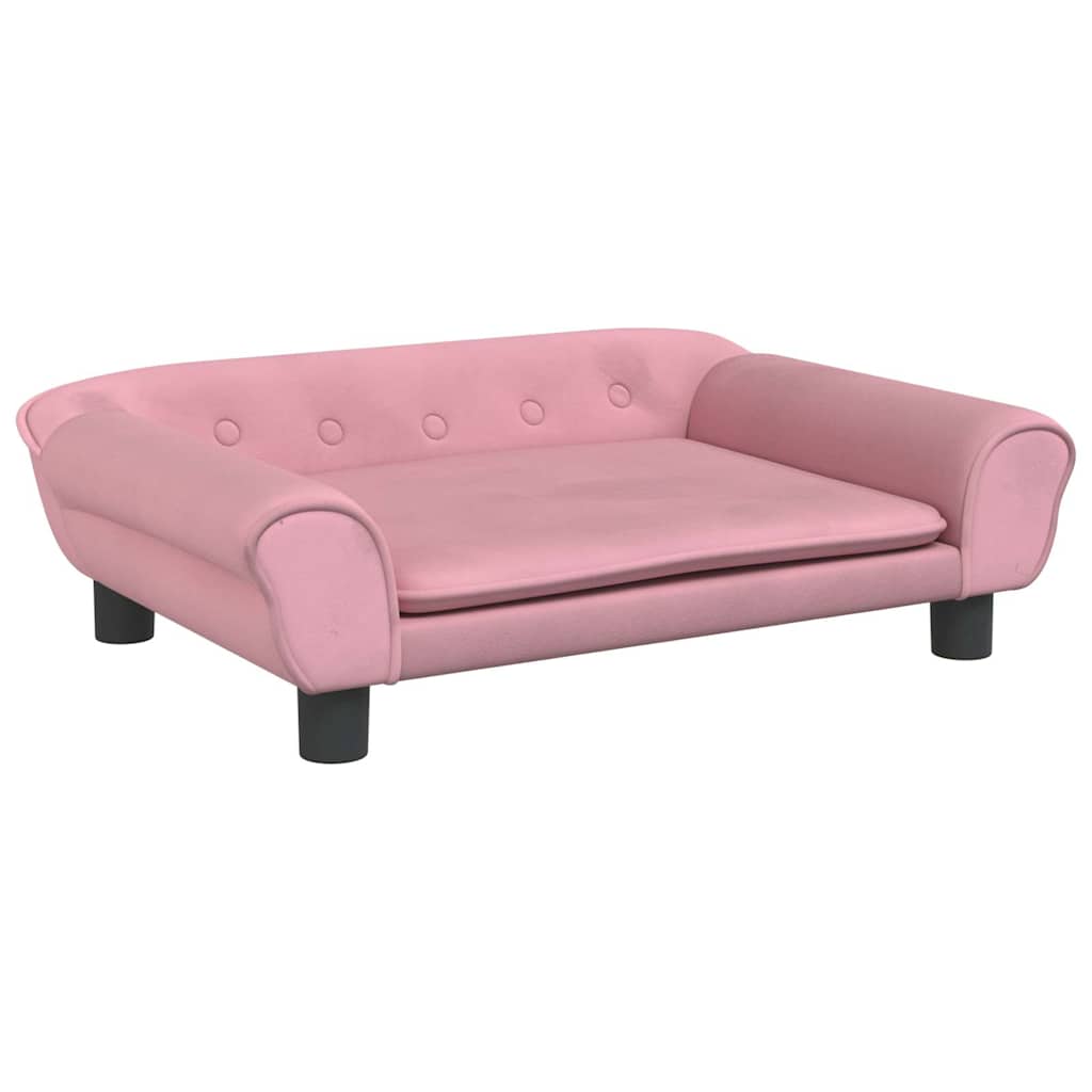 VidaXL lit pour chien 70x48x22 cm velours rose