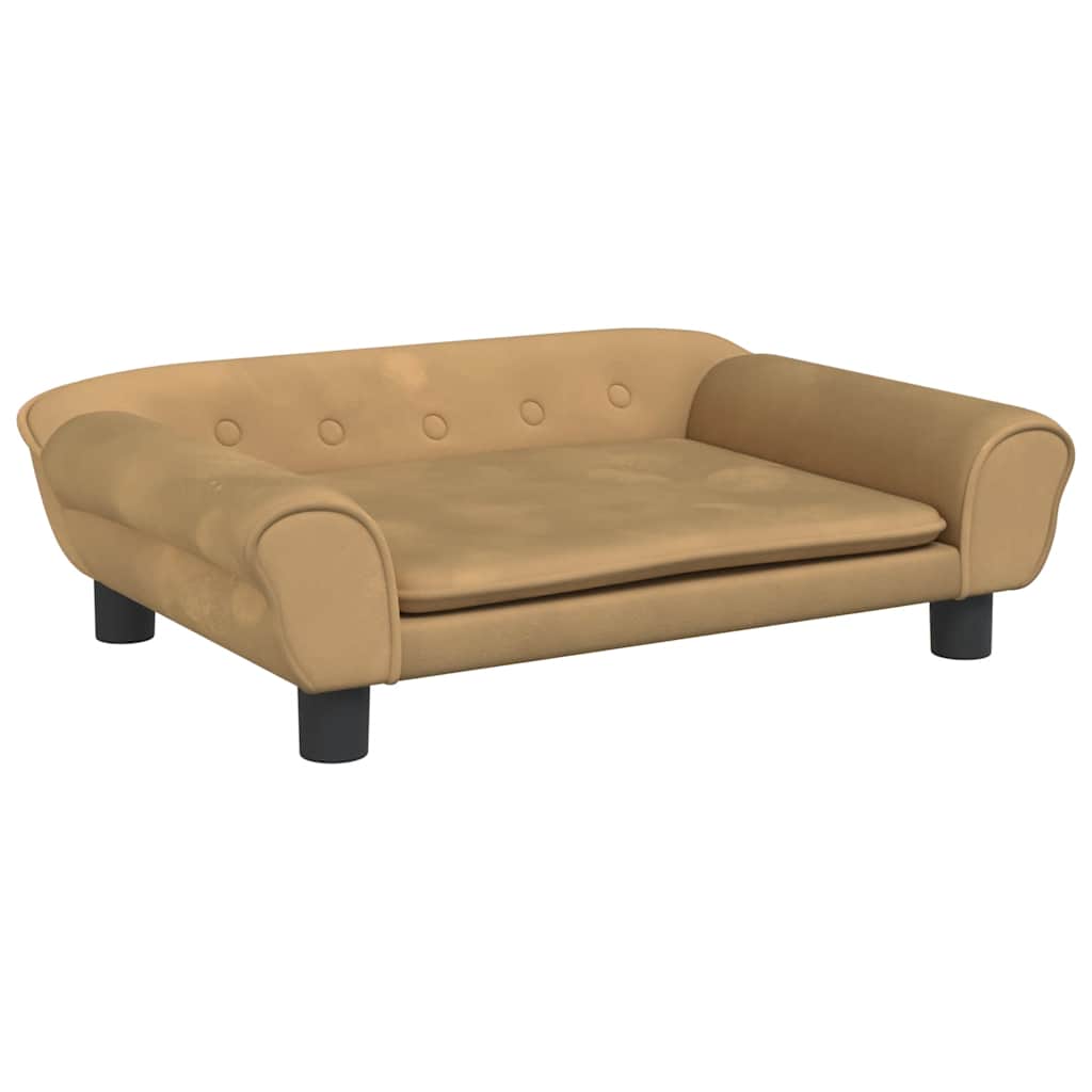 Vidaxxl lit pour chien 70x48x22 cm velours marron