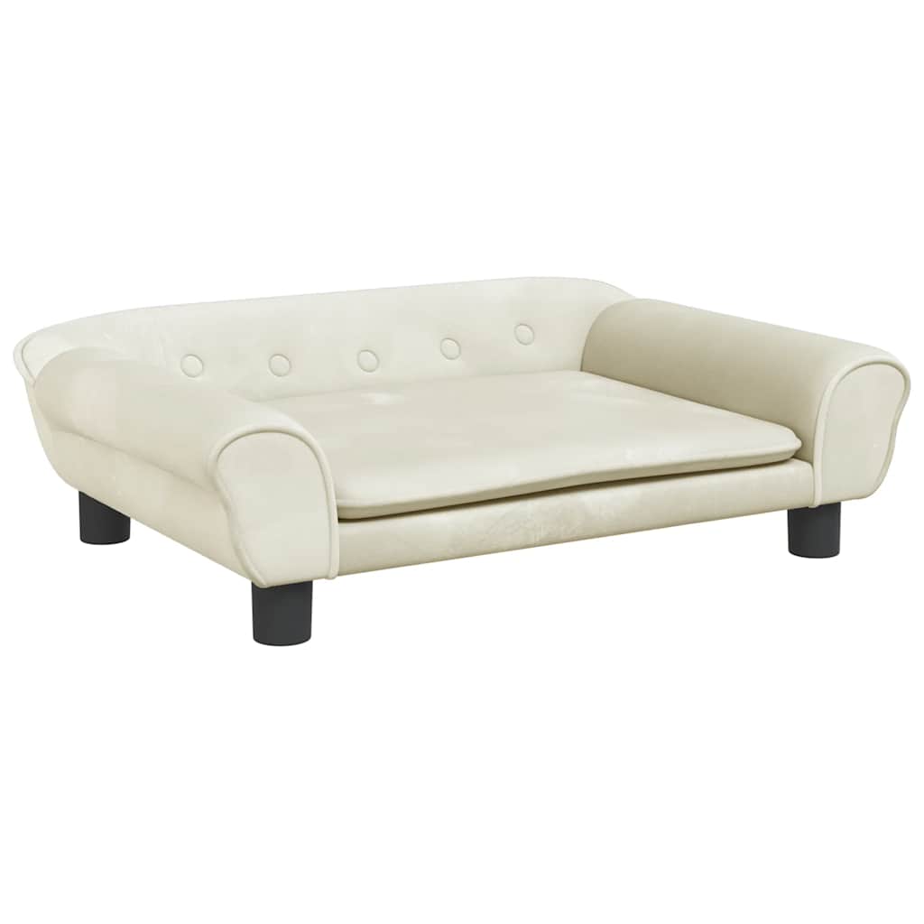Vidaxxl lit pour chien 70x48x22 cm velours couleur crème