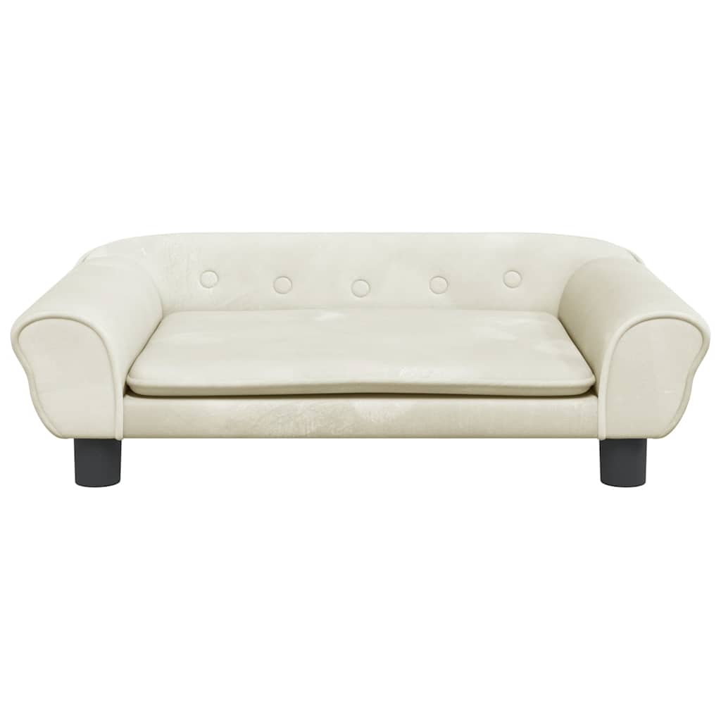 Vidaxxl lit pour chien 70x48x22 cm velours couleur crème