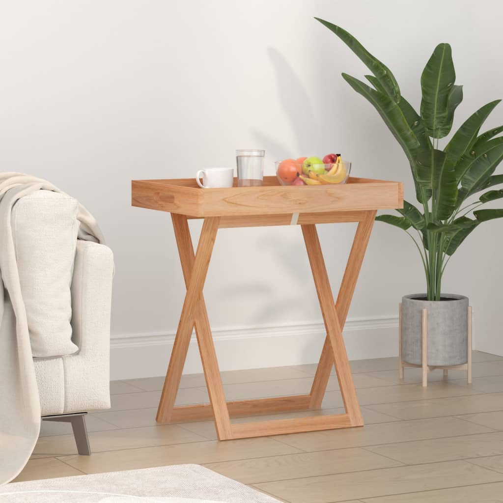 Table de plateau vidaxl pliable 52x36x56,5 cm en bois de noyer