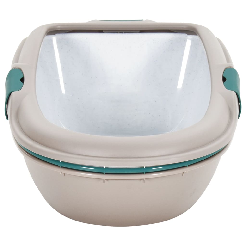 Boîte à litière Vidaxl 69.5x47x26 cm Polypropène brun et blanc
