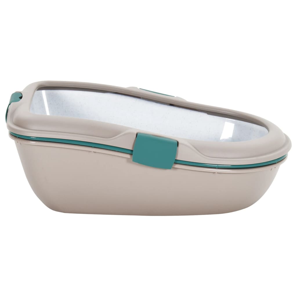 Boîte à litière Vidaxl 69.5x47x26 cm Polypropène brun et blanc