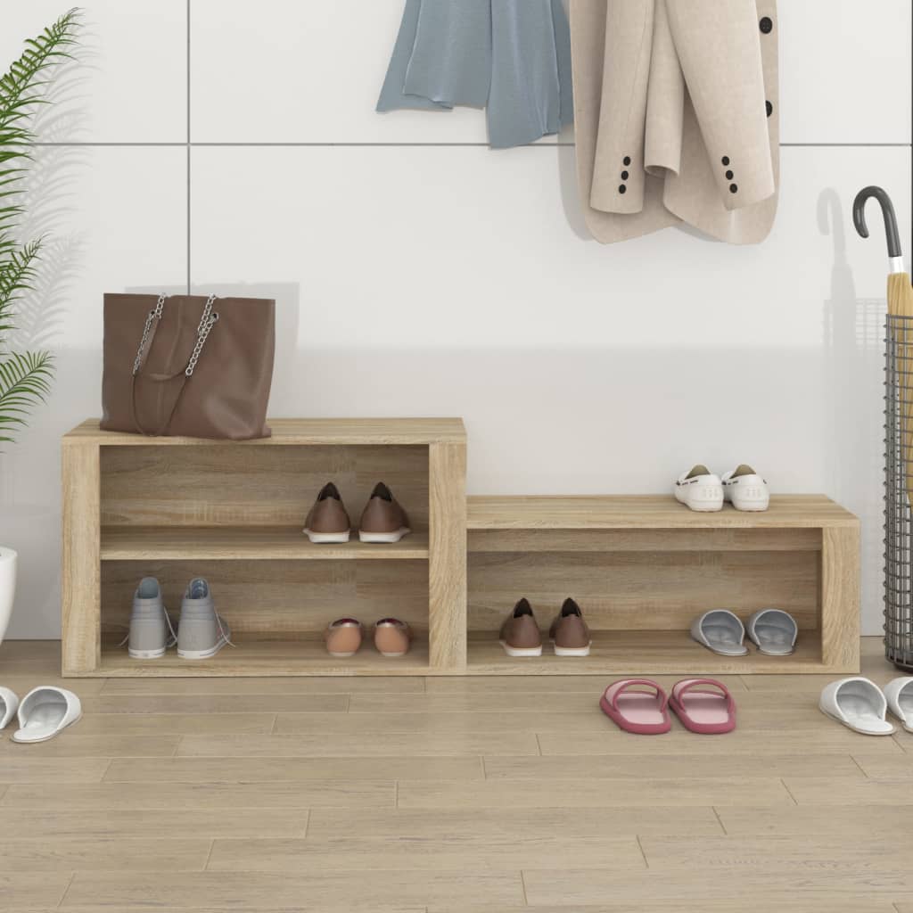 Armoire à chaussures Vidaxl 150x35x45 cm en bois de bois de chêne sonoma coloré