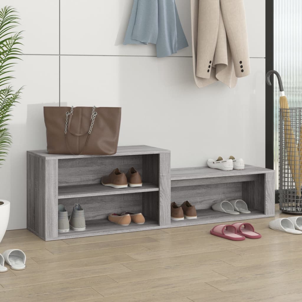 Vidaxx armoire à chaussures 150x35x45 cm bois fini gris sonoma