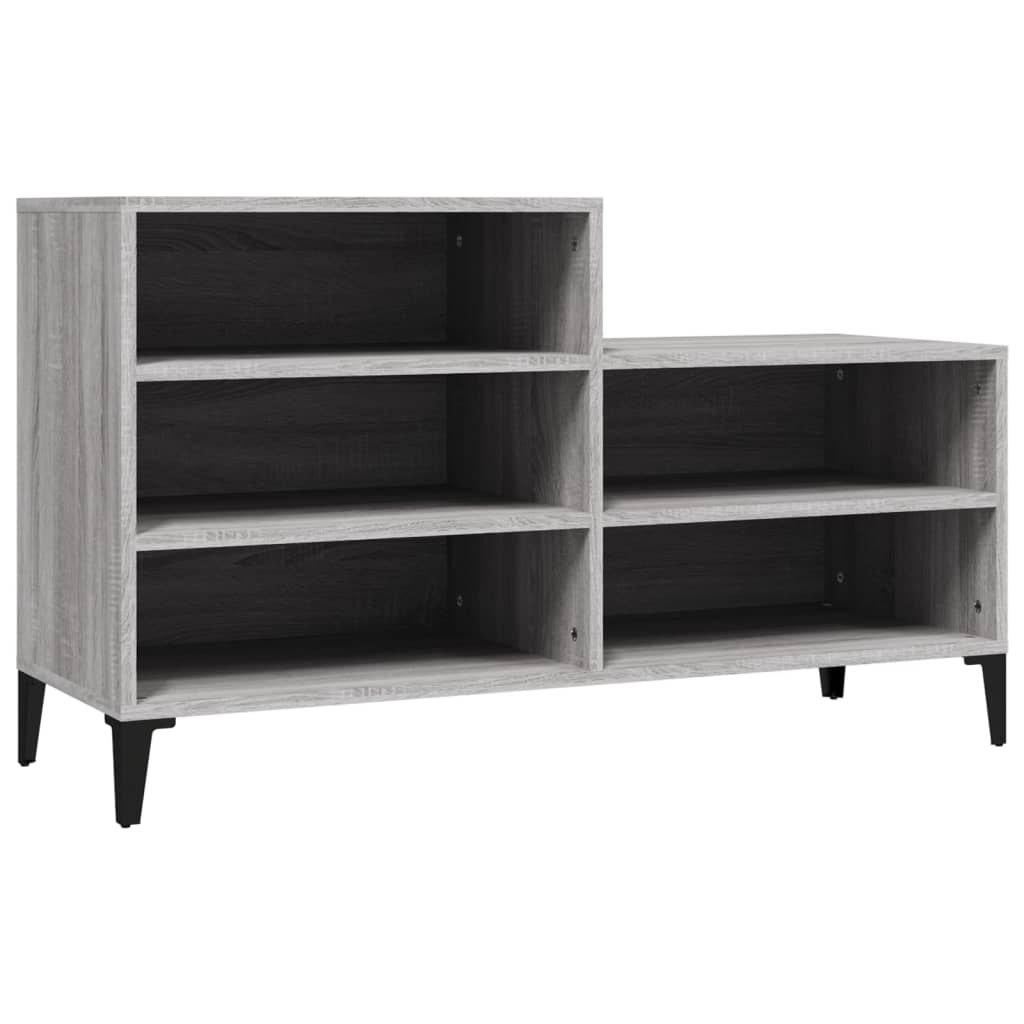 Armoire à chaussures Vidaxl 102x36x60 cm en bois de bois de sonoma gris