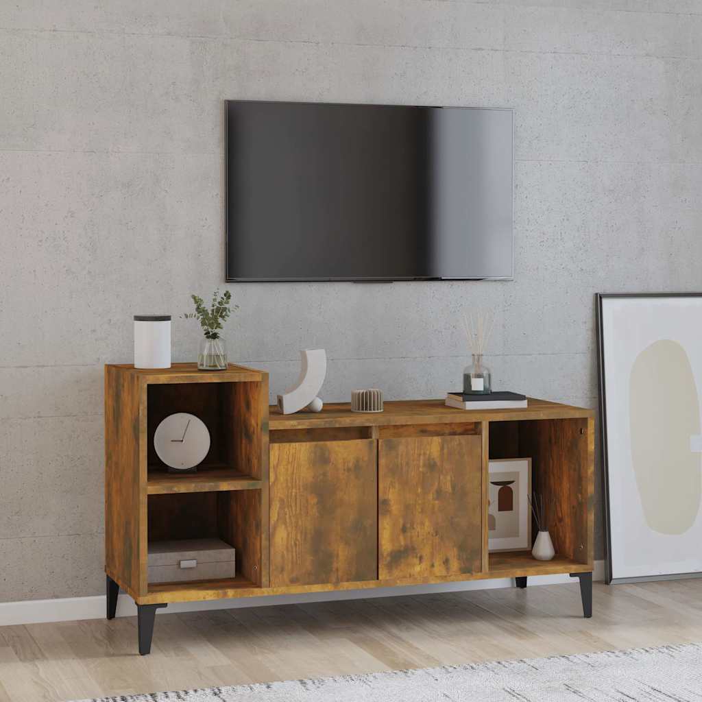 Vidaxl tv-meubel 100x35x55 cm bewerkt hout gerookt eikenkleurig
