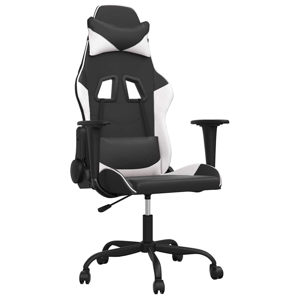 Vidaxl gamestoel kunstleer zwart en wit