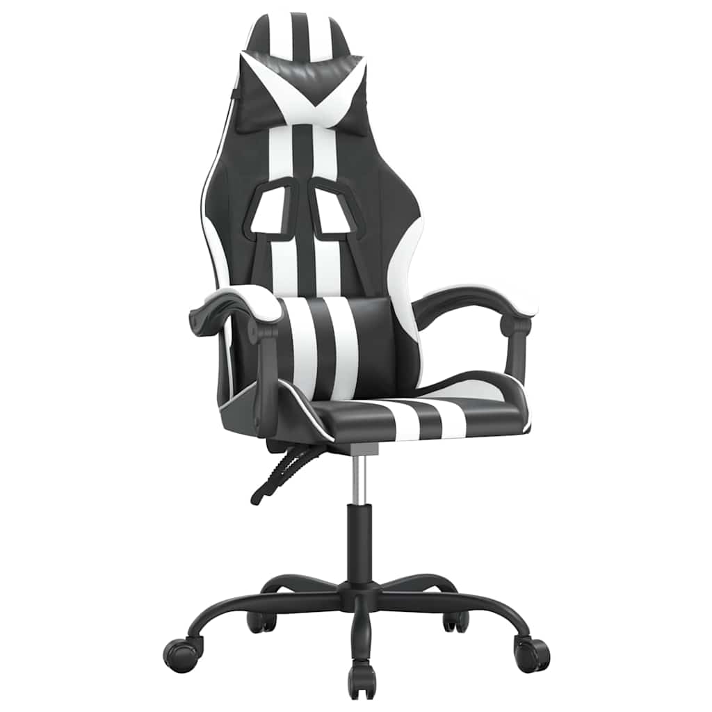 Vidaxl gamestoel kunstleer zwart en wit