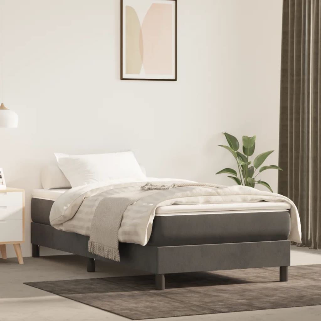 Vidaxl boxspring bed 100x200 cm fluweel donkergrijs
